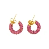Wholesale of new gold-plated earrings, seven-color full diamond ear rings and earrings, high-end jewelry that are popular on Instagram in Europe and America Item Picture